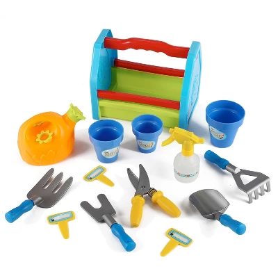Link Garden Tools Toy Set, Comes With 8 Different Plastic Gardening Tools, Great Gift For Toddlers And Kids