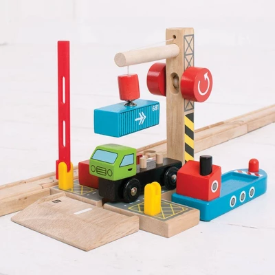 Bigjigs Rail Container Shipping Yard Wooden Railway Train Set Accessory - Image 3