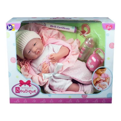 JC Toys La Newborn 15.5" Doll - Pink Deluxe Boutique Gift Set - Image 4