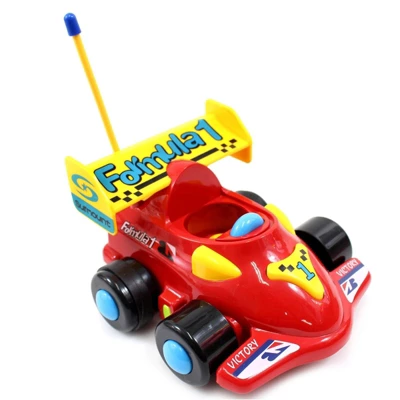 Insten Remote Control Cartoon Race Formula Car With Music, Lights & Action Figure, RC Toys For Kids, 4" Red - Image 3