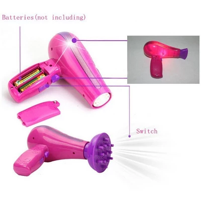 Link Worldwide Beauty Salon Fashion Play Set With Hairdryer, Mirror, And Accessories Pretend Play Toys - Pink - Image 2