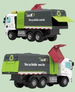 Big Daddy - Green City Sanitation Truck - DUO Trash & Recycling Cans With Lifting & Dumping Action