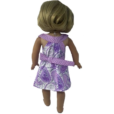 Doll Clothes Superstore Size 10 Matching Girl And Doll Lavender Paisley Sundress - Image 3