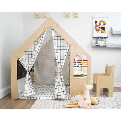 Avenlur Flair - Wooden 5 In 1 Indoor Playhouse Play Tent With Desk Table - Image 7