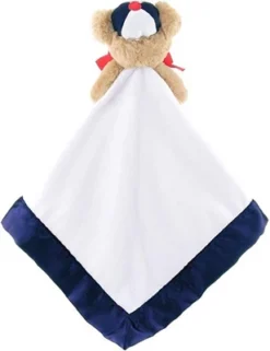 Bearington Baby Lil' Slugger Snuggler, Baseball Plush Teddy Bear Stuffed Animal Security Blanket, Lovey 15"