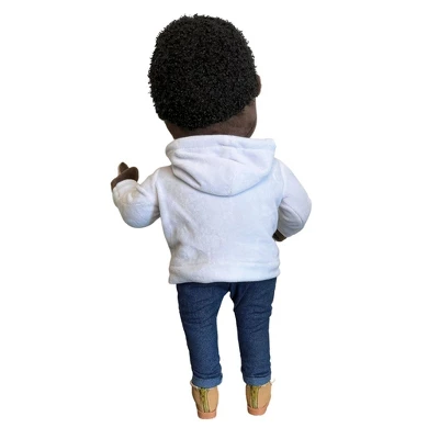 Our Brown Boy Joy Original My Friend White Hoodie Baby Doll 1 - Image 3