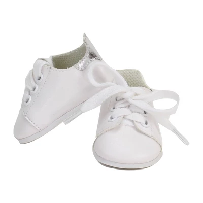 Sophia’s Silver Metallic Jacket, Black Side Stripe Joggers, Sneakers, & Hat For 18” Dolls, Silver/Black - Image 4