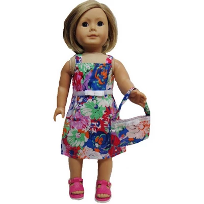 Size 12 Matching Girl And Doll Flower Sundresses With Purses - Image 2