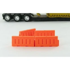 1/50 4 Pack 3D Printed Orange Plastic Water Filled Type Safety Barriers 50-102-OR