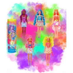 Barbie - Color Reveal ! Hair / Skin & Clothes Color Changing Doll Neon Themed Funky Tie-Dye Series