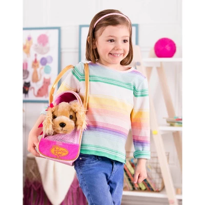 Pucci Pups Golden Dot Glam Bag & Cocker Spaniel Puppy Stuffed Animal