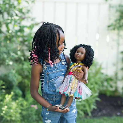 Ikuzi Dolls Multi Colored Dress Doll With Black Hair 18" Fashion Doll - Image 3