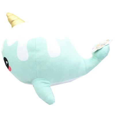Se7en20 Glitter Galaxy 12-Inch Ice Cream Cone Horn Blue Narwhal Collectible Plush