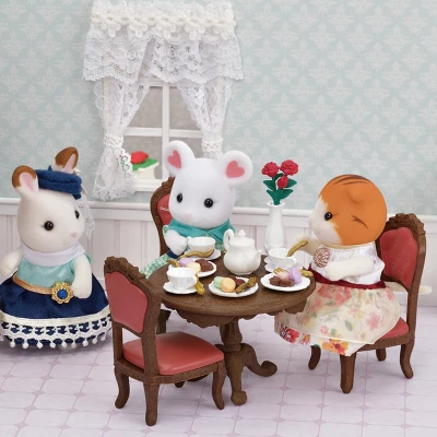 Calico Critters Town Series Chic Dining Table Set, Dollhouse Furniture - Image 3