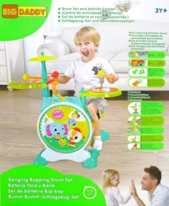 Play Baby - Kids Toddler First Electric Drum Kit Set With Mic And Seat