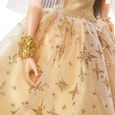 Barbie 13" Signature 2023 Holiday Collector Doll With Golden Gown And Black Hair - Image 5