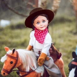 The Queen's Treasures 18 Inch Doll 8 Piece Complete Frontier Girl Outfit, Hat And Boots