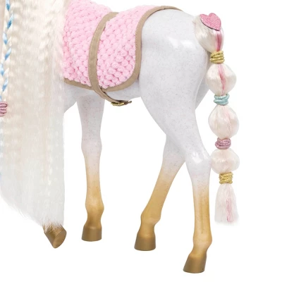 Our Generation 12" Hair Play Foal - Glitter & Hearts Andalusian Horse In White - Image 5