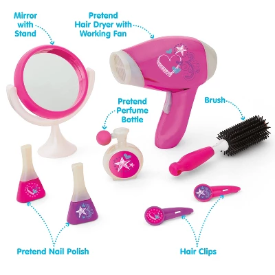 Kidoozie Glamour Girls Styling Set - Pretend Play Hair And Cosmetics Set For Children Ages 3 And Above - Image 6