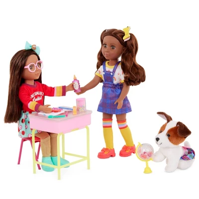 Glitter Girls 14" Doll And Accessories Alessa & School Desk Playset - Image 2