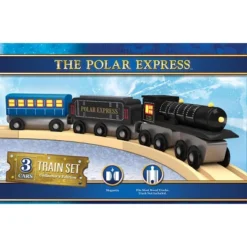 MasterPieces Wood Train Sets - The Polar Express 3 Piece Train Set