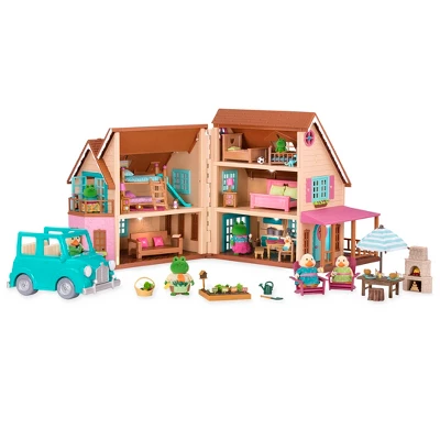 Li'l Woodzeez Toy House With Accessories 127pc - Honeysuckle Hillside Cottage