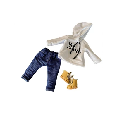 Our Brown Boy Joy Original My Friend White Hoodie Baby Doll 1 - Image 4