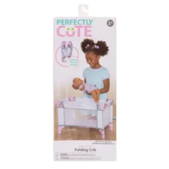 Perfectly Cute Star Print Folding Crib For Baby Doll
