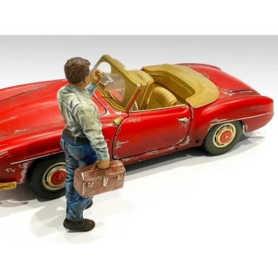 Auto Mechanic Chain Smoker Larry Figurine For 1/24 Scale Models By American Diorama - Image 2