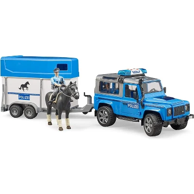 Bruder Land Rover Police With Horse Trailer And Police Man, With Light & Sound Module - Image 3