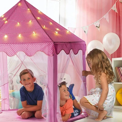 Large Playhouse Tent - Princess Castle Pink With Star Lights And Carry Bag - Play22USA - Image 7