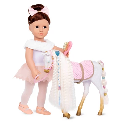 Our Generation 12" Hair Play Foal - Glitter & Hearts Andalusian Horse In White - Image 2