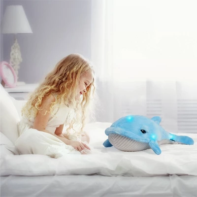 FAO Schwarz 17" Glow Brights LED With Sound Whale Toy Plush