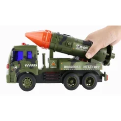 Insten Pull Back Army Military Launcher Truck, Friction Powered Vehicle, 11 X 3.15 In