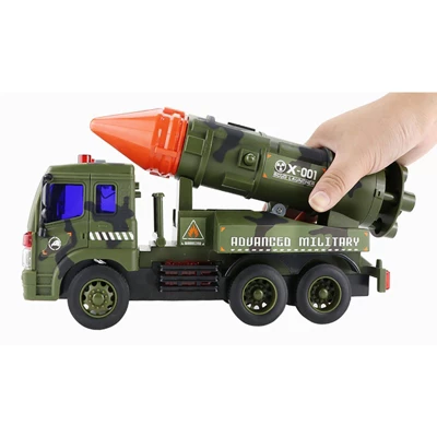 Insten Pull Back Army Military Launcher Truck, Friction Powered Vehicle, 11 X 3.15 In