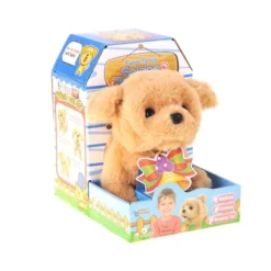 Insten Golden Retriever Puppy With Walking, Barking & Stretching Functions, Stuffed Animal Toy Pet Dog For Kids