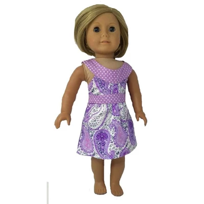 Doll Clothes Superstore Size 10 Matching Girl And Doll Lavender Paisley Sundress - Image 2
