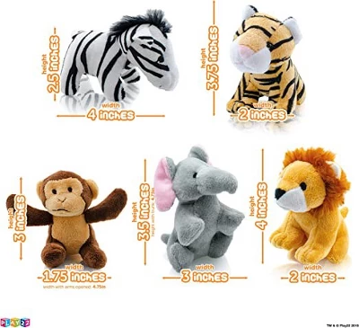 Baby Plush Talking Stuffed Animals Jungle 6 Pcs Set With Carrier For Kids Includes Jungle House, Elephant, Tiger, Lion, Zebra, And Monkey - Play22usa - Image 4