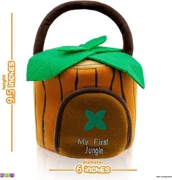 Baby Plush Talking Stuffed Animals Jungle 6 Pcs Set With Carrier For Kids Includes Jungle House, Elephant, Tiger, Lion, Zebra, And Monkey - Play22usa