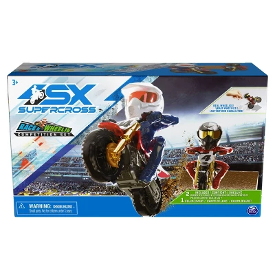 Supercross Race And Wheelie Competition Set With Deluxe Ramp