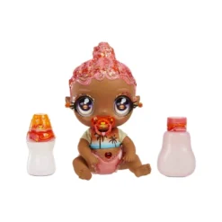 Glitter Babyz Solana Sunburst With 3 Magical Color Changes Baby Doll - Coral Pink Hair