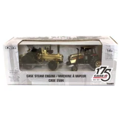 GOLD- 1/64 CASE 175th Anniversary 2594 & Steam Engine 2 Piece Set 44109a-Gold