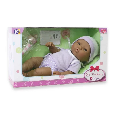 JC Toys La Newborn 12" Hispanic All Vinyl Nursery Gift Set Doll - Image 2