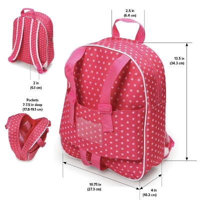 Badger Basket 18" Doll Travel Backpack - Star Pattern - Image 5