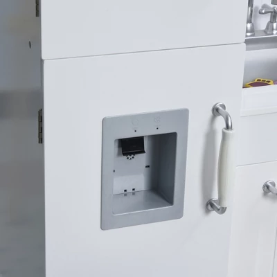 Qaba Large Kids Kitchen Playset With Telephone, Water Dispenser Simulation Cooking Set - Image 4