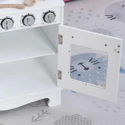 Qaba Large Kids Kitchen Playset With Telephone, Water Dispenser Simulation Cooking Set - Image 3