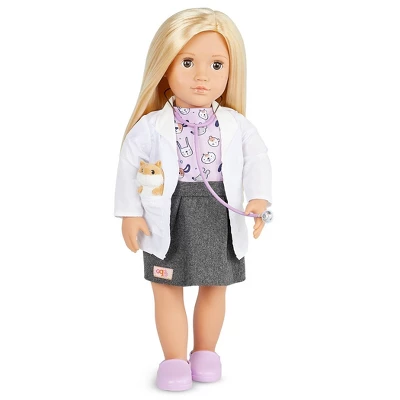 Our Generation Noemie With Plush Hamster 18" Pet Care Vet Doll