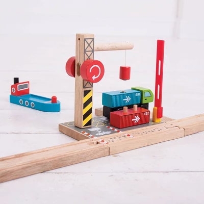 Bigjigs Rail Container Shipping Yard Wooden Railway Train Set Accessory