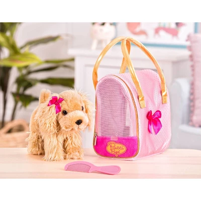 Pucci Pups Golden Dot Glam Bag & Cocker Spaniel Puppy Stuffed Animal - Image 3