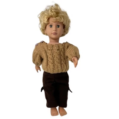 Doll Clothes Superstore Brown Sweater Set Compatible With 18 Inch Girl And Boy Dolls - Image 2
